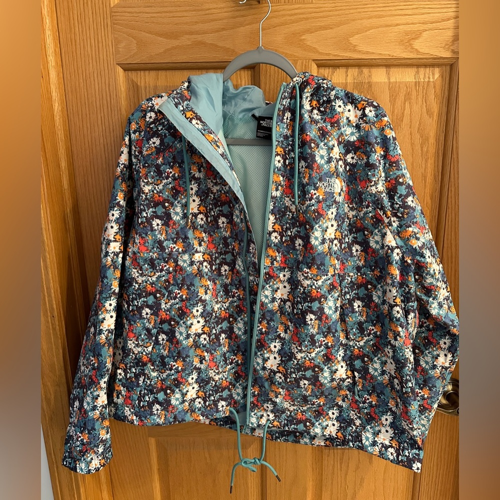 RESERVED for return - North Face Women’s Floral Hooded Rain Jacket XL